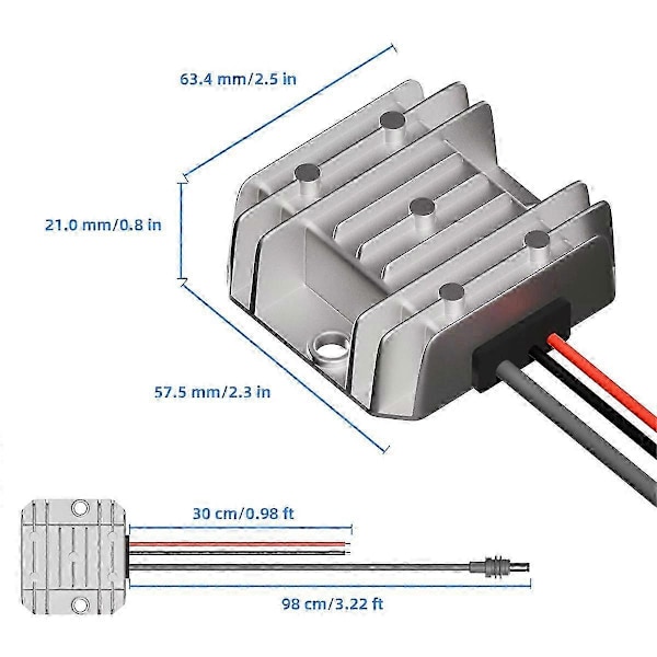 Uppstegsströmkabel för Starlink Mini - 12V/24V till 30V 3.5A Omvandlare