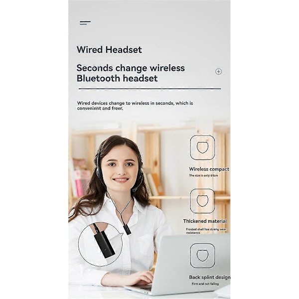 Trådløs Bluetooth-mottakeradapter 5.1 Lavalier Bluetooth-mottaker med mikrofon for bilmobilstrømming