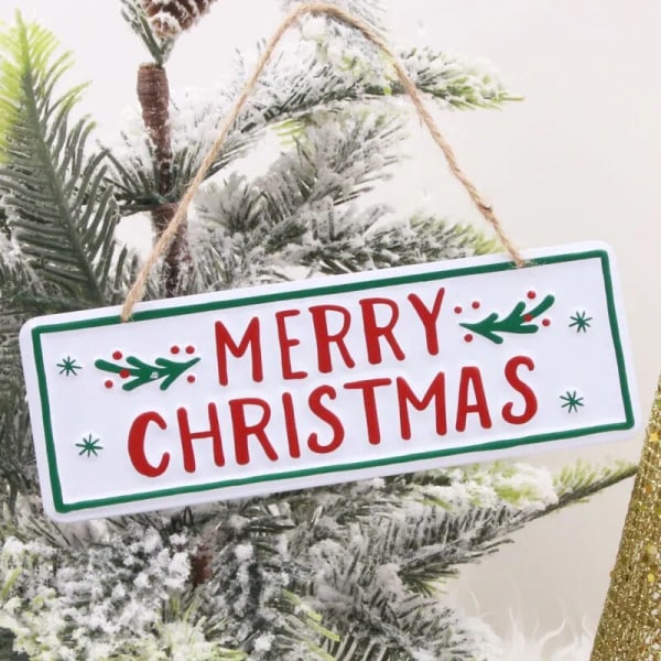 Kreativ Jern Julemerke Kan Henges DIY Jule Velkomstkort Vindusdekorasjoner God Jul Metall Dekor Skilt Plakett F 1pc