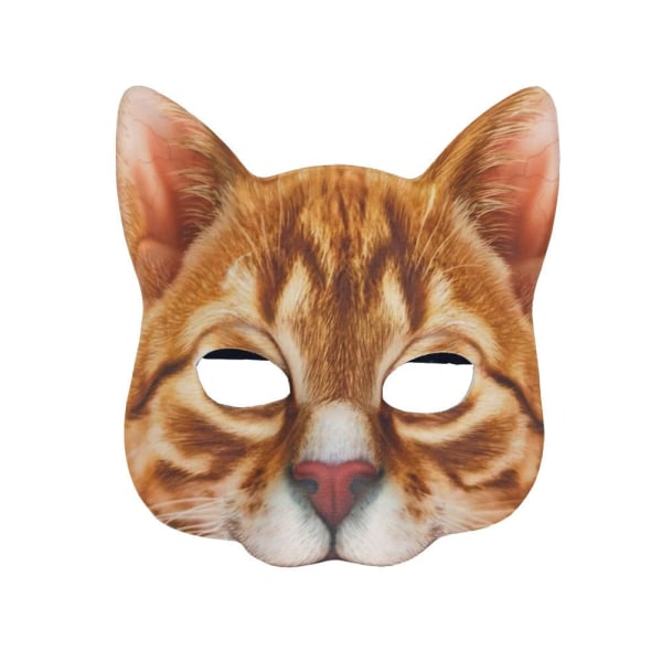 Kattmask Halloween Halv Ansikte Livslik Kattmask Fest Lekdräkt Rekvisita Djurfestmask Unisex Cosplay Festrekvisita multi