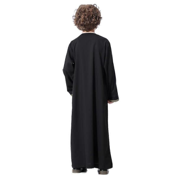 Drenge Saudi Muslim Islamisk Kaftan Black 110CM
