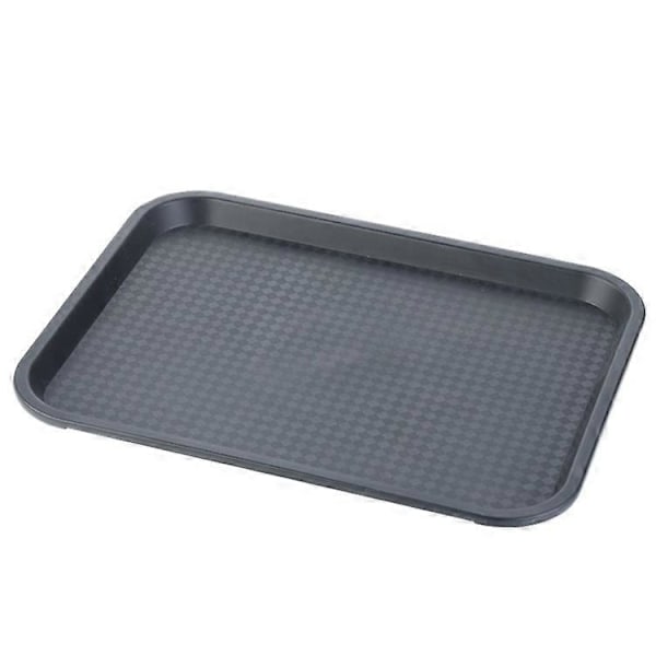 45x35cm Rektangulært Fast Food Brett Hotell Restaurant PP Serveringsbrett, Størrelse L (BPA-fritt, Ikke FDA-sertifisert) Black