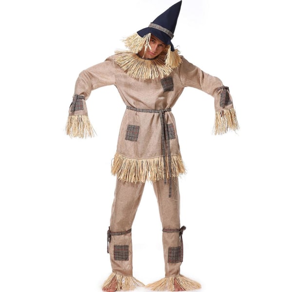 Lyxig Vuxen Mr Scarecrow Cosplay Kostym Män Kvinnor Halloween Party Kostym För Män Scenföreställning Fancy Kostym Men M