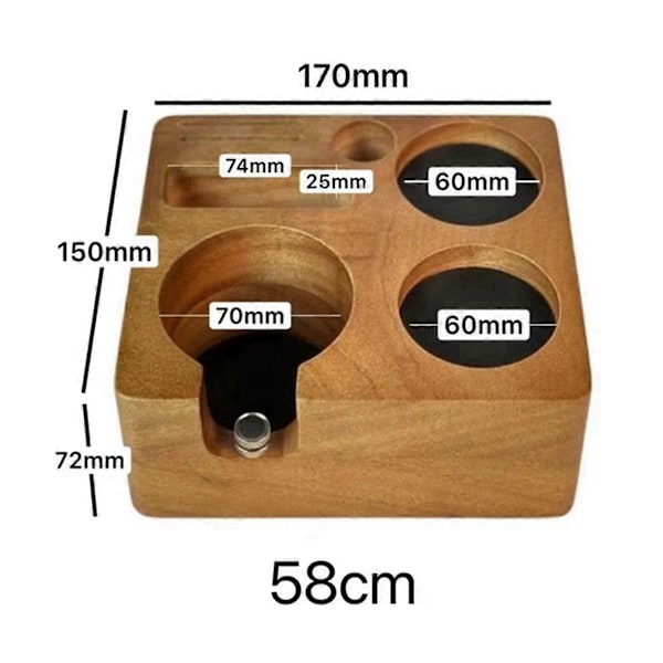 6-Hulls Espressoholder, Filter, Doseringsring, Tre Kaffebase Kaffeputeholder Passer 58 mm