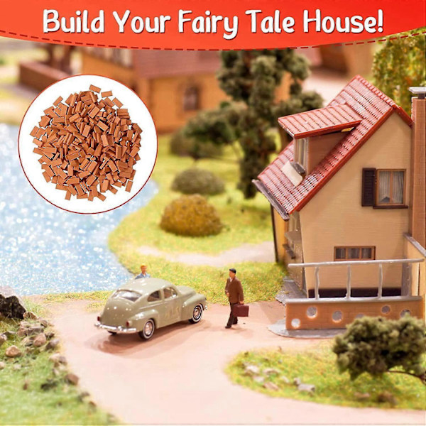 100 st Mini Tegelstenar 1/16 Mikro-Landskap Miniatyr Tegelsten Mini Tegelstenar Modell Sand Mikro-Landskap Tillbehör