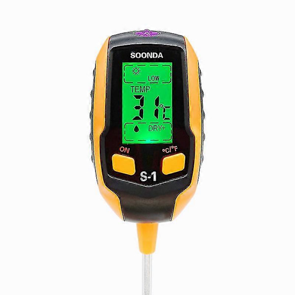 Jord pH-måler 4 i 1 Jordtester Fugtighed Digitalt Plantetermometer Potteplante Have Plæne Test Fugtighedsmåler, 317*57mm