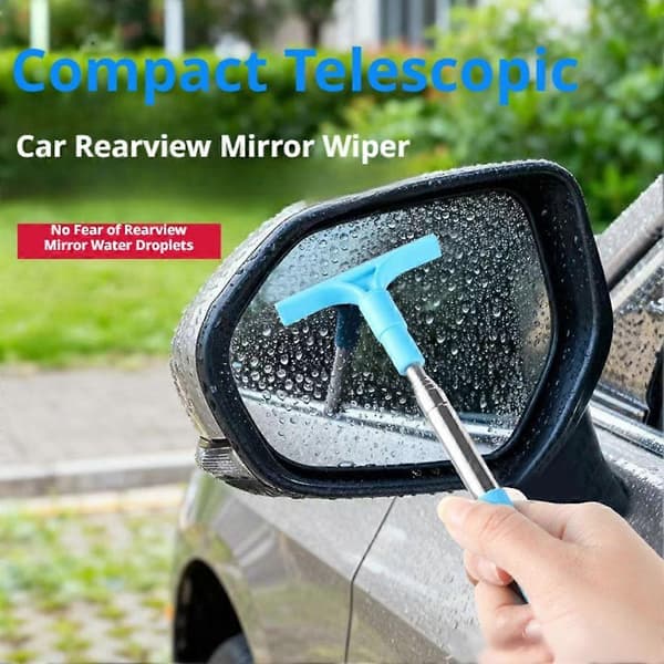 Car Mirror Scraper Telescopic 20-65cm ABS Metal Rod Water Removal Tool Rosa