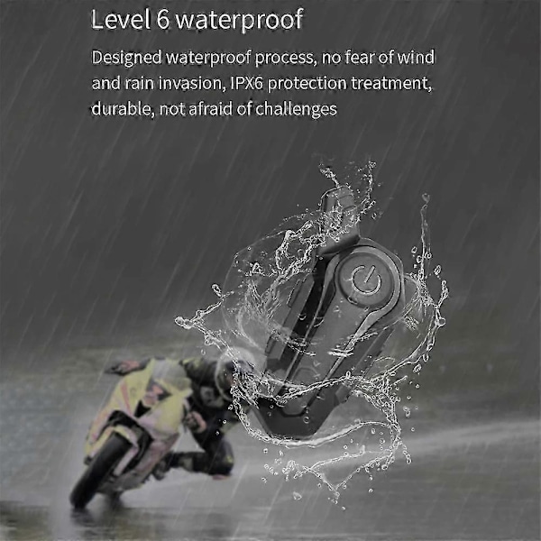 2 stk. Bluetooth Intercom Motorcykel Full Helmet Bluetooth Headset kompatibel med 2 Intercomunicador Trådløse Headset