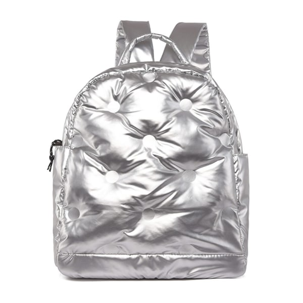 Svart Rosa Vit Mjuk Bekväm Vardagsryggsäck silver style 1