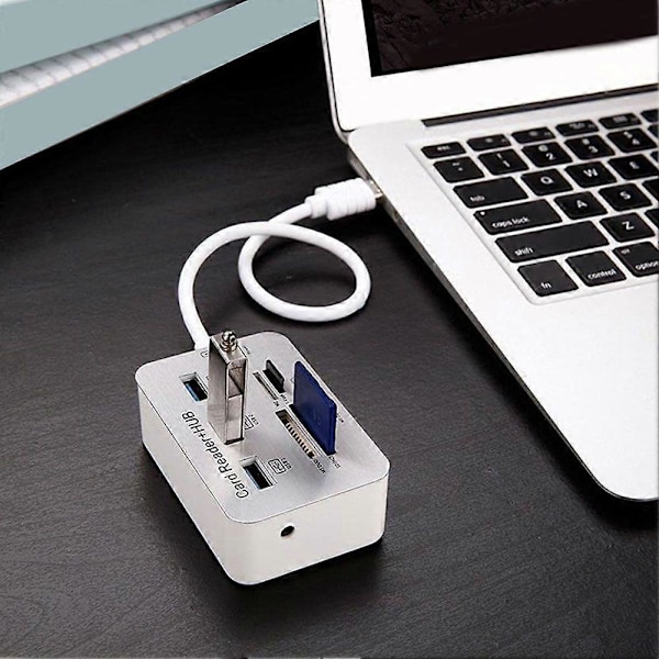 7 i 1 USB 2.0 HUB Kortläsare Combo Höghastighets Extern Minneskortläsare Surfplatta Laddning Utökning