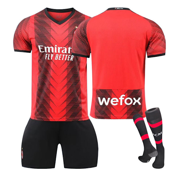 23-24 AC Milan hjemmebanetrøje nr. 9 Giroud 17 Leo nr. 11 Ibrahimovic 19 Special Olympics fodbolddragt no number XS