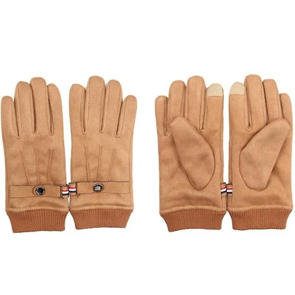 Herre Vinterhandsker Touch Screen Handsker Ruskind Varme Split Finger Handsker Udendørs Style2