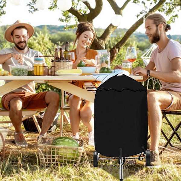 Grilltrekk for kullgrill, 22 tommer - Grilltrekk for kulegrill, BBQ-gassgrill med borrelås og snøring, lett materiale for alle årstider