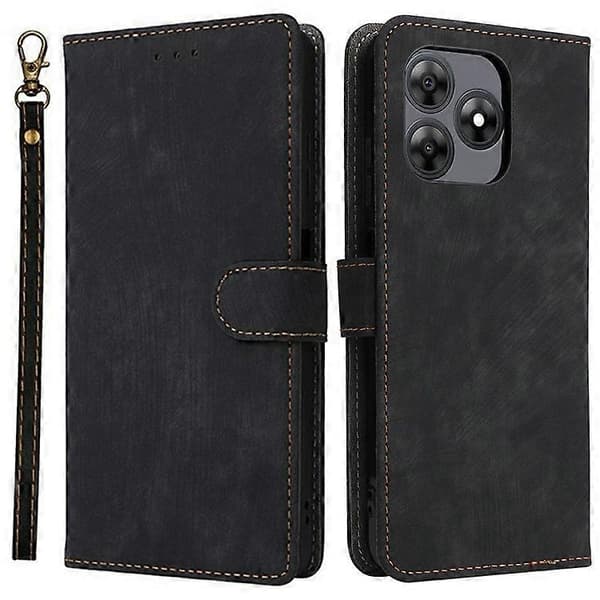 Kompatibelt för Blackview Wave 8C Plånboksfodral RFID PU Läder Skydd Ställ Black