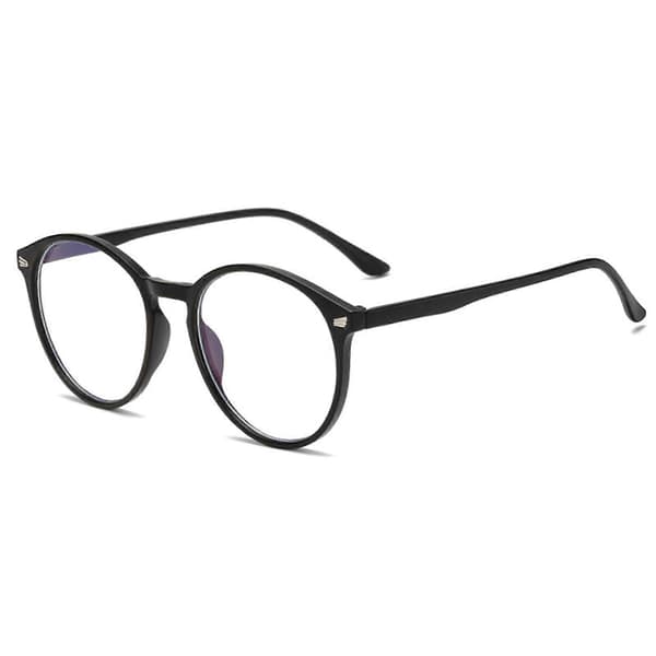 Vintage runde kantede computerbriller Unisex blålysblokerende briller Matte Black