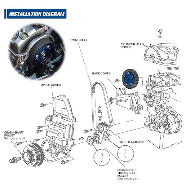 Til D15 D16 Sohc 1988-2000 Justerbart Racing Knastakselgear Timing Gear