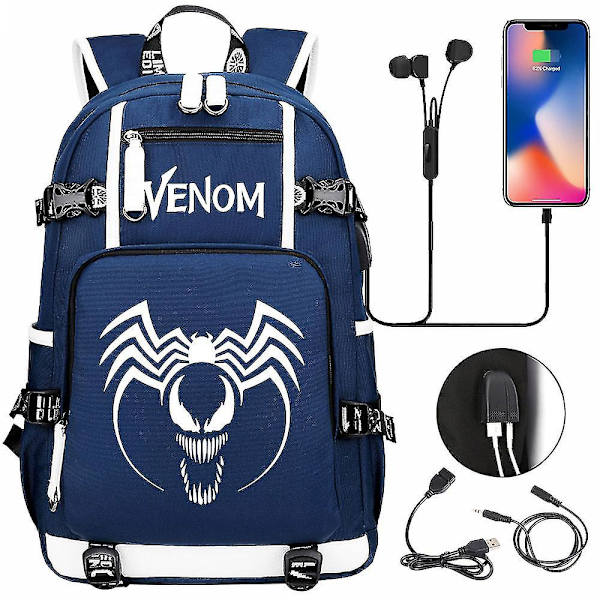 Venom Fashion Tryckt Usb Ungdoms Skolväska (2-117) Color-2