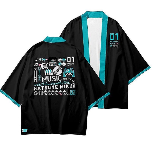 Uusi trendi Uudet puvut Japanilainen Miku Cosplay -asut Prinsessa Miku Naisten/Miesten Neuletakki Ulkovaatteet Top Haori Takki Yukata 5XL D