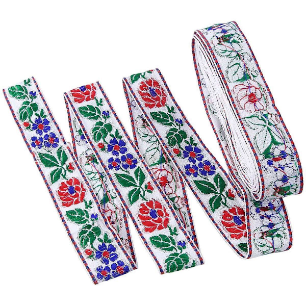 Blommig Jacquardband, Syvävt Jacquardband Vintage Broderat Spetsband Tyg fo
