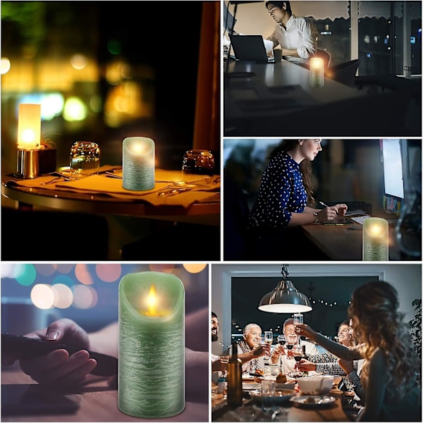 3 st LED Fladdrande Ljus, Med Timer Fjärrkontroll, 7.5x10/12.5/15cm, För Jul Heminredning Bröllop Kyrka Fest Trädgård, LED Elektro