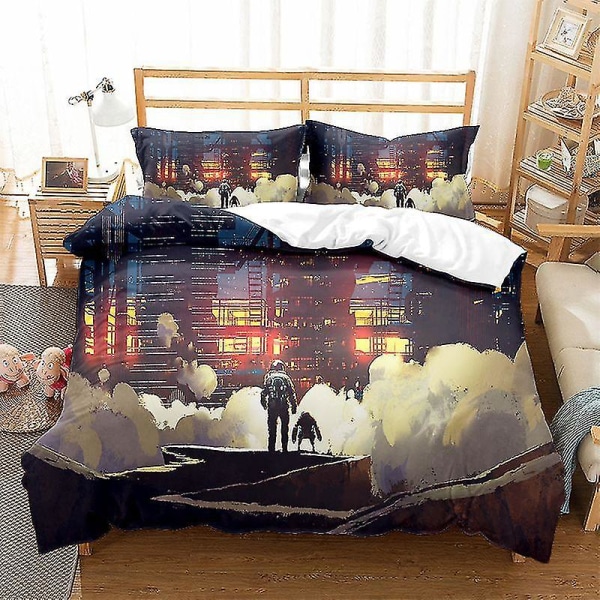 Galaxy Space cover King Size, star wars Outer Sky vuodevaatteet set Cover lasten pojalle, tumma Starry Sky cover Q style 4 135*200two-piecesuit