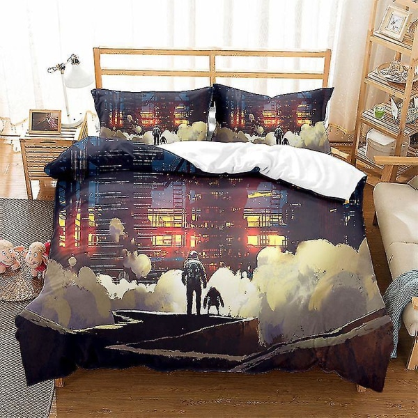 Galaxy Space cover King Size, star wars Outer Sky vuodevaatteet set Cover lasten pojalle, tumma Starry Sky cover Q style 4 180*210three-piecesuit