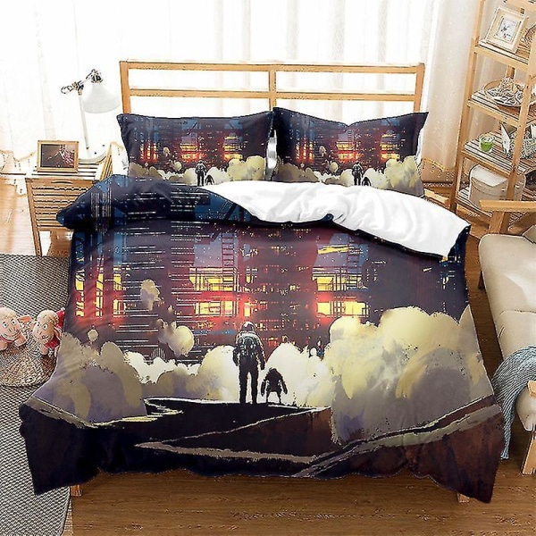 Galaxy Space Påslakan King Size, Star Wars Yttre Rymden Sängkläder Set Täcke Överdrag För Barn Pojke, Mörk Stjärnklar Himmel Täcke Överdrag Q style 4 264*228three-piecesuit