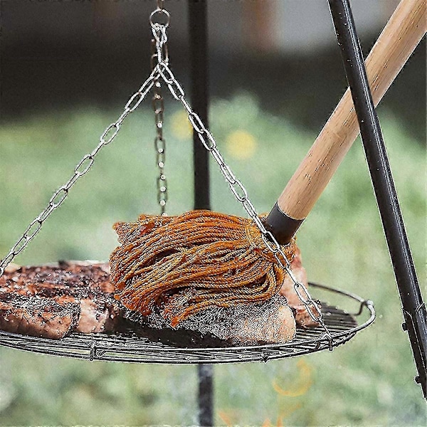 1 Sett Grillmopp 46,5 cm Grillmoppbørste Grillbørste Tre Langt Håndtak Grillbørste For Saus Grill Røyk