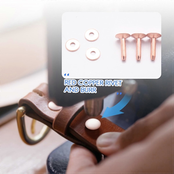 50 Set Kopparnitar och Brickor, Läderbälten Plånböcker, Kopparnitar i Läder, Läder DIY Hantverk S
