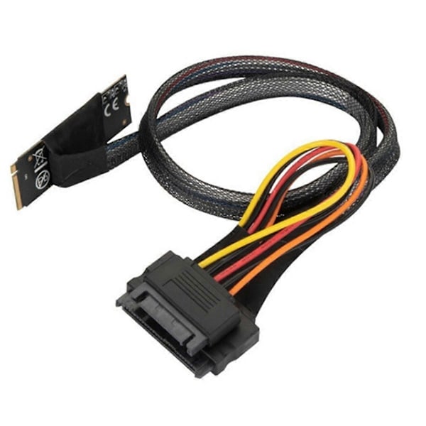 M2TO8639 M.2 M-Key - U.2 SFF-8639 -sovitinkaapeli SATA 15-nastaisella naarasliittimellä