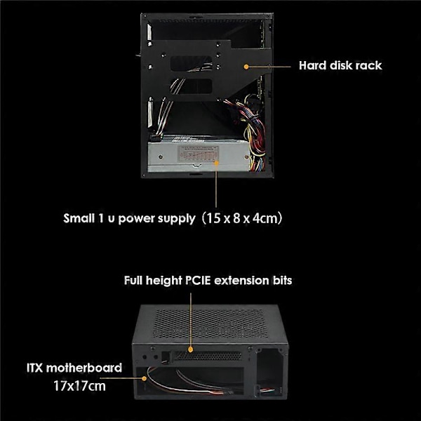 A09 HTPC Datorchassi Mini ITX Gaming PC Chassi Desktop Chassi USB3.0 Datorfodral Hemdator