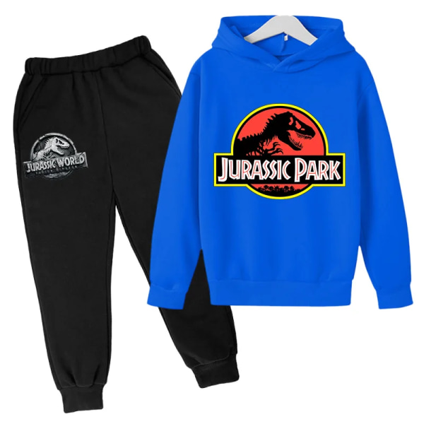 Jurassic Park Dinosaurier Barnkläder Huvtröjor + Set Pojkar Flickor Semesterpresent Sweatshirt Vår Höst Kappa Sportdräkt Black 150cm