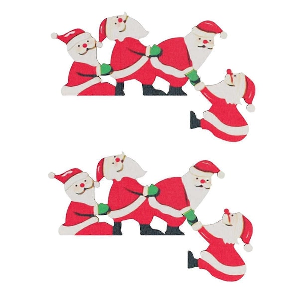 2 st Jul Dörrkarm Dekorationer Trä för Jul Hem Dörrar Fönster Väggar Fest,D