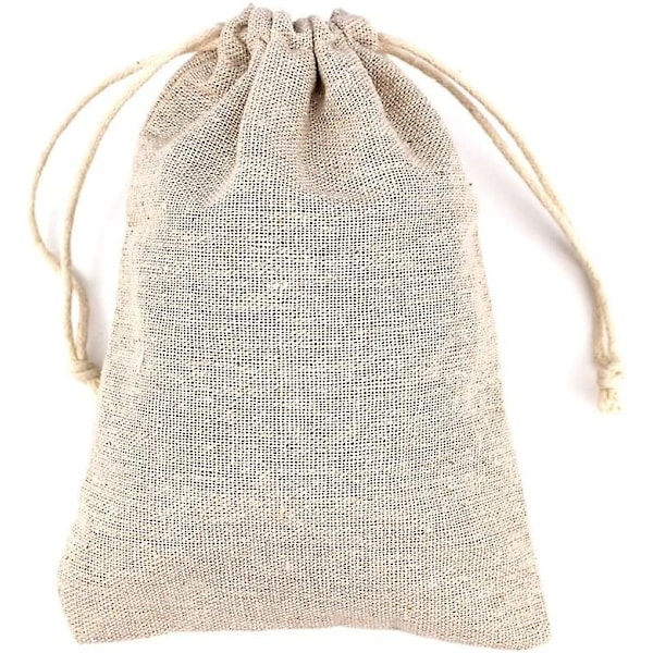 Stofpose, 50 Stykker Små Stofposer Bomuldspose 13 X 18cm, Jute Pose Stofpose Snøre Stofpose Smykker Gaveposer Genanvendelig Tepose (l)
