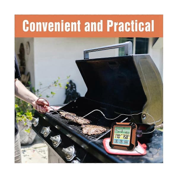 BBQ Matlagningstermometer Vattentät BBQ Ugn Kött Matlagningsgrill Termometer med Timer Temperatur