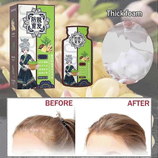 Ingefærplanteekstrakt Anti-Hårtab Hårshampoo, Ingefærshampoo til Hårvækst, Ingefær Anti-Hårtab Hårshampoo til Alle Hårtyper 3Boxes-30pcs