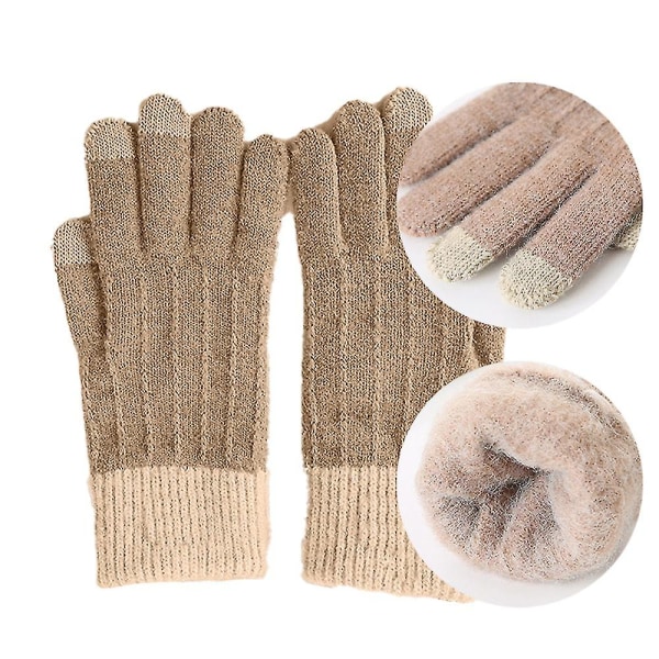 Vinter Touchscreen Stretch Termiska Magiska Handskar Varma Ullstickade Tjocka Fleece Style2