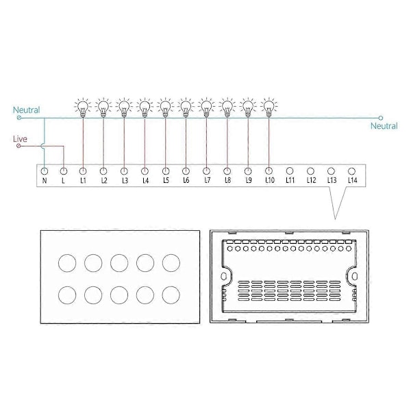 WIFI Smart Touch Lys Bryter Veggbryter Glasspanel 8 Gang Tuya Smart Life for Alexa Home Wh
