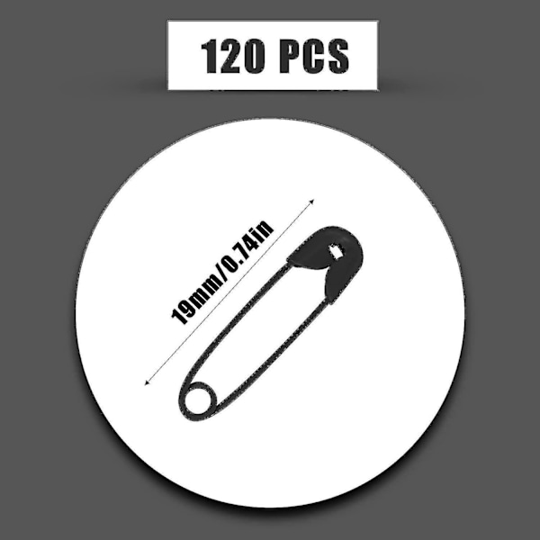 120 kpl 19 mm:n miniturvaneuloja metallisia turvaneuloja taideaskarteluun ompeluun korujen valmistukseen (musta) Haoyi