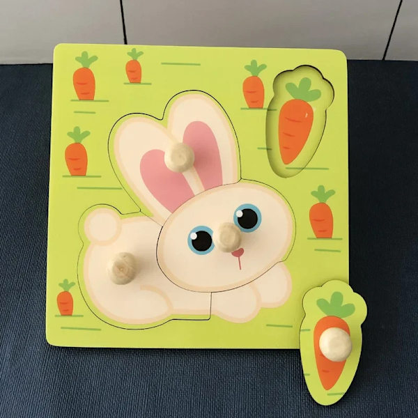 3D-pussel Träleksaker Barns Handskrapbräda för 1 2 3 År Baby Montessori Tidig Utbildning Frukt Kognitiv Pusselleksak 2