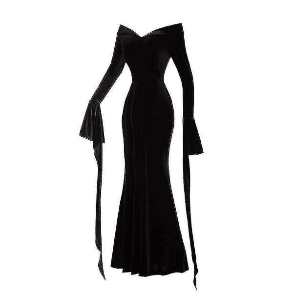 Morticia Kostume Kjole Til Kvinder Halloween Kostumer Cosplay XL