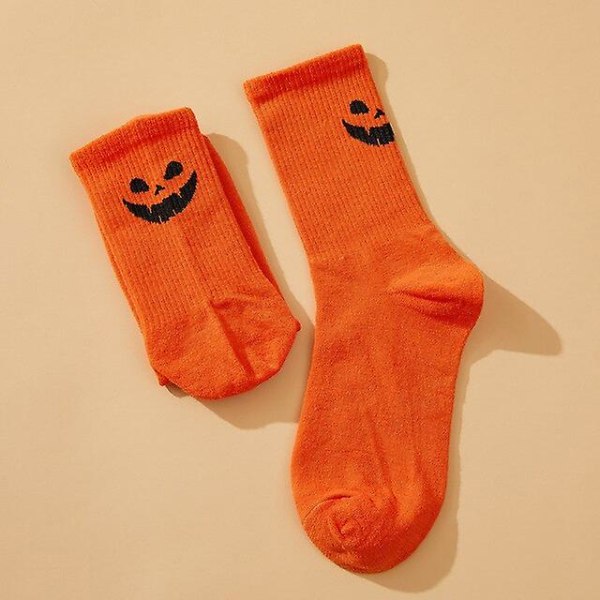 Halloweensockor, 1 par unisex roliga personlighetsmönstrade strumpor, strumpor i ren bomull, varma och andningsbara, lämpliga för Halloweendekoration Style 8 1Pair