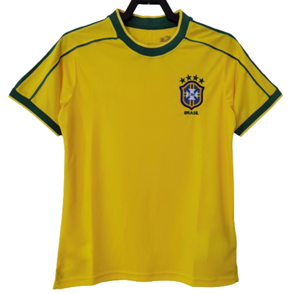 1998 Brasilien träningsdräkt i hemtröja med kortärmad tröja Scholes NO.18 M