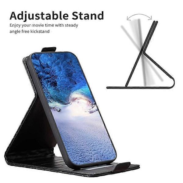 BF30 Kompatibel til Samsung Galaxy A35 5G Etui Kortholder Vertikal Flip Læder Cover Black