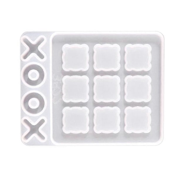 Tå Spel Resin Formar Silikon XO Schackbräde Epoxiharts Form DIY Hantverk för Barn och Vuxna