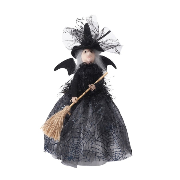 Häxdocka Dekoration Magisk Spöklös Häxdocka Halloween Spökhus Rekvisita Fest Skrivbordsdekor Black