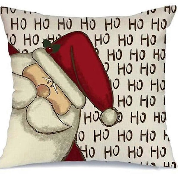 Soffdekoration Kudde 45x45 Cm Dekorativa Överdrag för Soffor Inredning Jul Vardagsrum Hem Vit 16 Kuddfodral Jultomte Älgar Gåvor 4 St