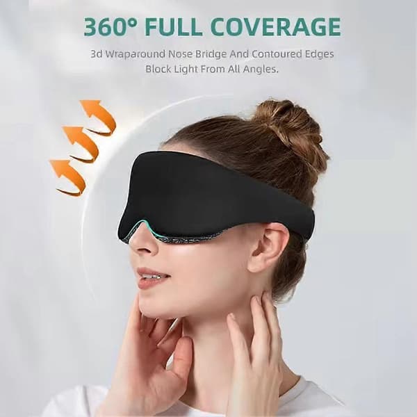 3D Sovemaske - Lysblokerende, Nul Tryk, Justerbar Rem blue