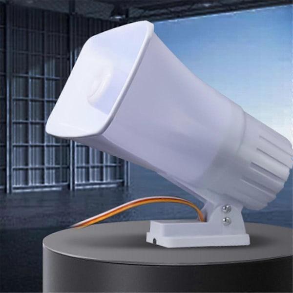 DC 12V Ledning 30 Watt Sirene Dobbelt Tone Indendørs/Udendørs 120Db Lydgiver Super Alarm Horn Sikkerhedsalarm Si