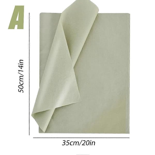 50 ark grönt silkespapper, salviagrönt silkespapper för presentpåsar, W4D0 50*35cm